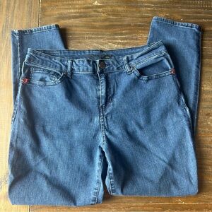 Seven7 Ankle Skinny Jeans Blue Medium Wash Size 10 (Fits like 30/31)